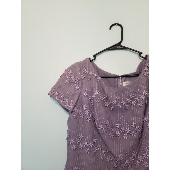 Forever Yours Mother Of The Bride Maxi Dress Womens 8 Short Sleeve Purple Floral - Picture 4 of 6